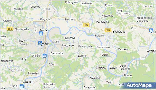 mapa Pawłokoma, Pawłokoma na mapie Targeo