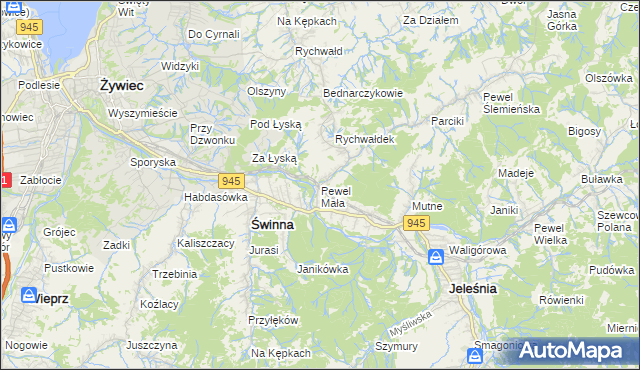 mapa Pewel Mała, Pewel Mała na mapie Targeo
