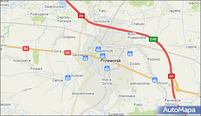 mapa Przeworsk, Przeworsk na mapie Targeo