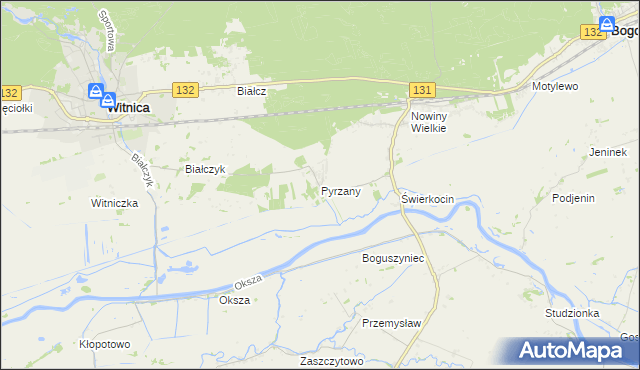 mapa Pyrzany, Pyrzany na mapie Targeo