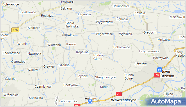 mapa Rudno Górne, Rudno Górne na mapie Targeo