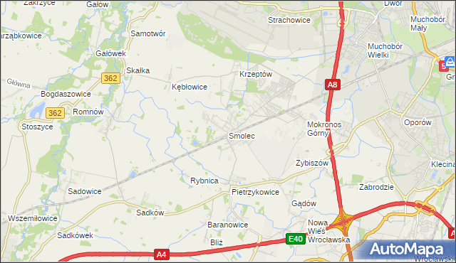 mapa Smolec, Smolec na mapie Targeo