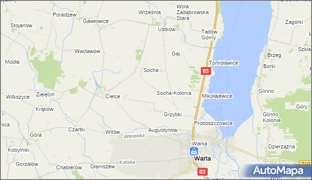 mapa Socha-Kolonia, Socha-Kolonia na mapie Targeo