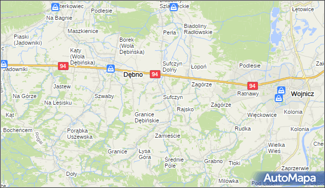 mapa Sufczyn gmina Dębno, Sufczyn gmina Dębno na mapie Targeo