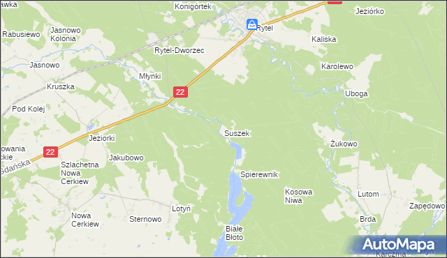 mapa Suszek, Suszek na mapie Targeo