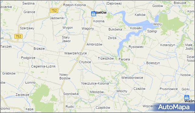 mapa Trzeszków, Trzeszków na mapie Targeo