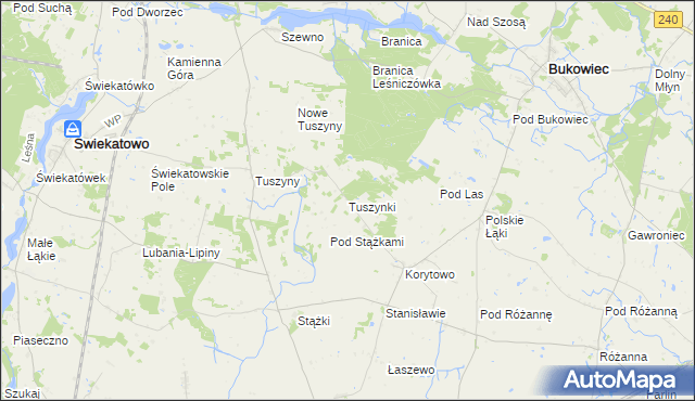 mapa Tuszynki, Tuszynki na mapie Targeo