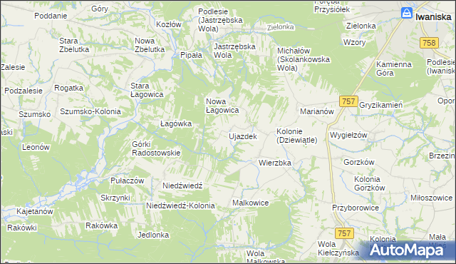 mapa Ujazdek, Ujazdek na mapie Targeo