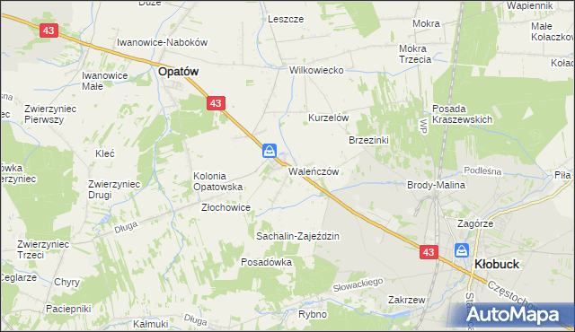 mapa Waleńczów, Waleńczów na mapie Targeo