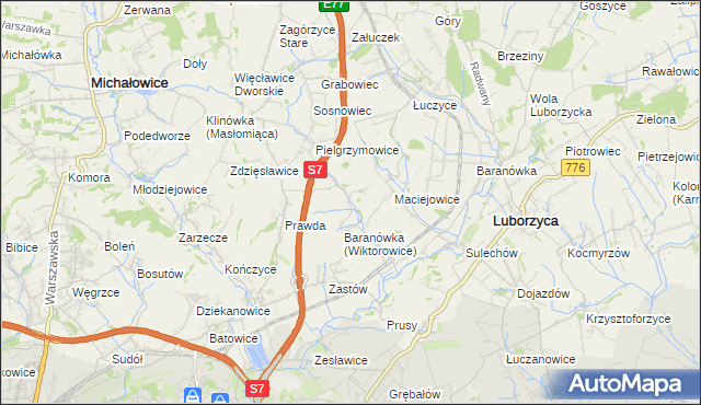 mapa Wiktorowice, Wiktorowice na mapie Targeo