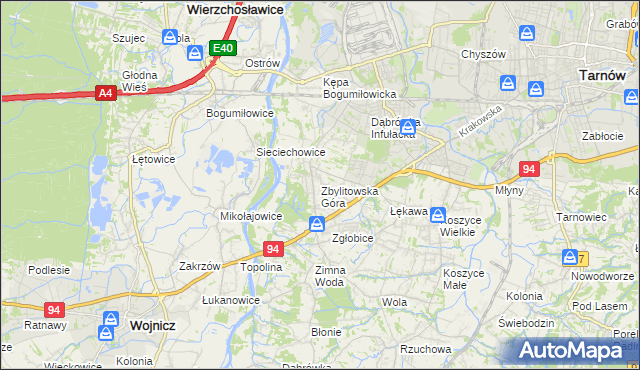 mapa Zbylitowska Góra, Zbylitowska Góra na mapie Targeo