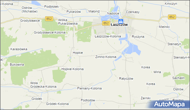 mapa Zimno-Kolonia, Zimno-Kolonia na mapie Targeo