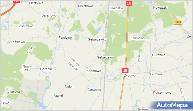 mapa Gębarzewo gmina Czerniejewo, Gębarzewo gmina Czerniejewo na mapie Targeo