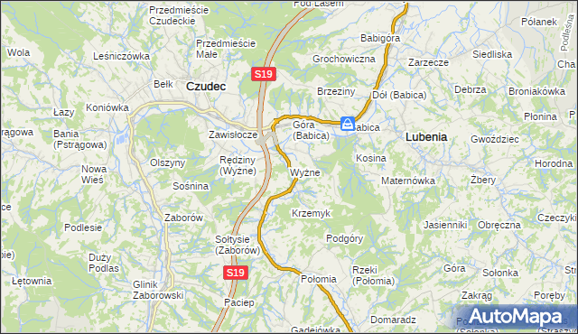 mapa Wyżne, Wyżne na mapie Targeo