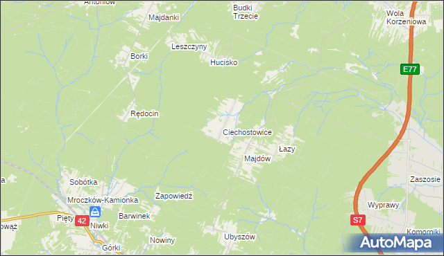 mapa Ciechostowice, Ciechostowice na mapie Targeo