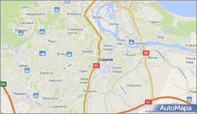 mapa Gdańska, Gdańsk na mapie Targeo