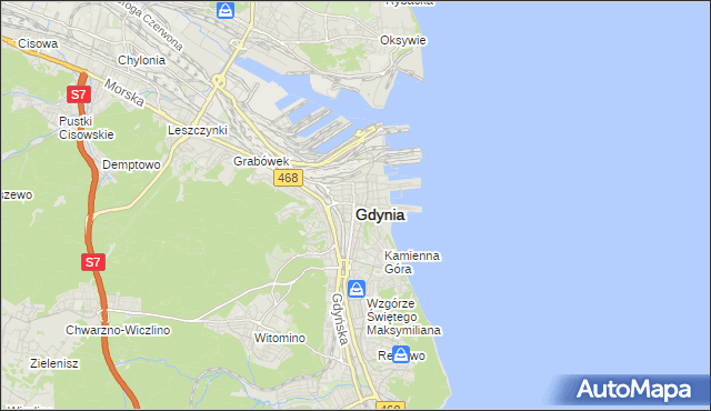 mapa Gdyni, Gdynia na mapie Targeo