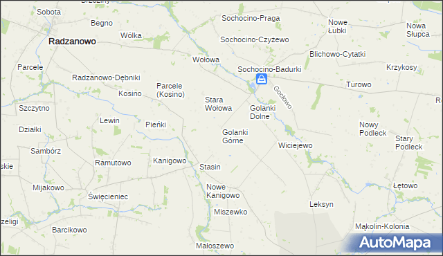 mapa Golanki Górne, Golanki Górne na mapie Targeo