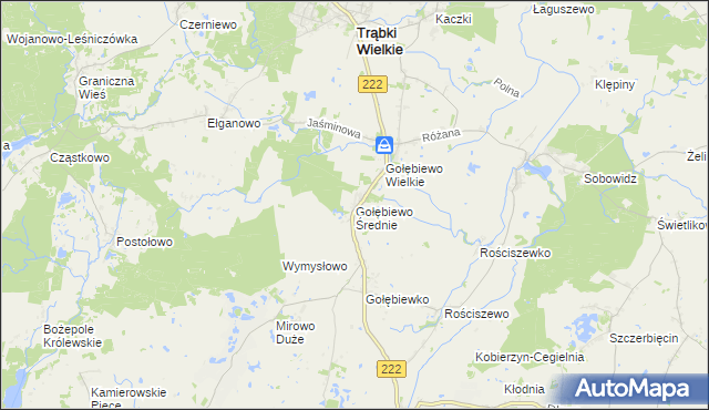 mapa Gołębiewo Średnie, Gołębiewo Średnie na mapie Targeo