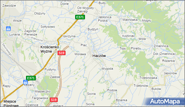 mapa Haczów, Haczów na mapie Targeo