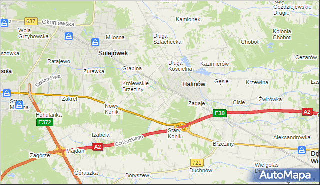 mapa Hipolitów gmina Halinów, Hipolitów gmina Halinów na mapie Targeo