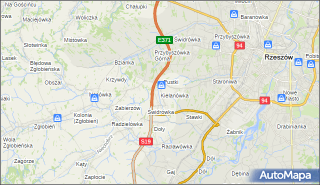mapa Kielanówka, Kielanówka na mapie Targeo