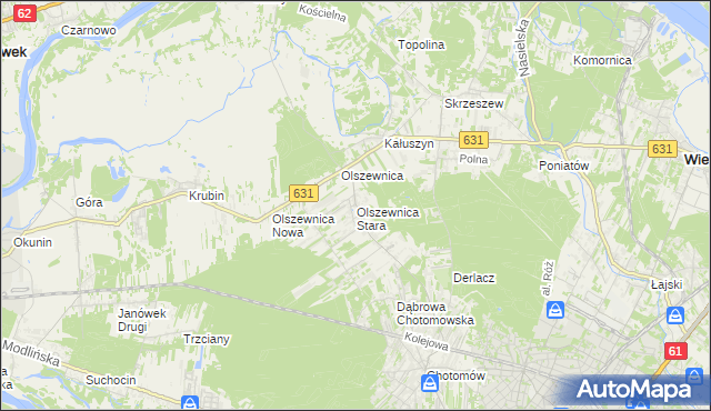 mapa Olszewnica Stara, Olszewnica Stara na mapie Targeo
