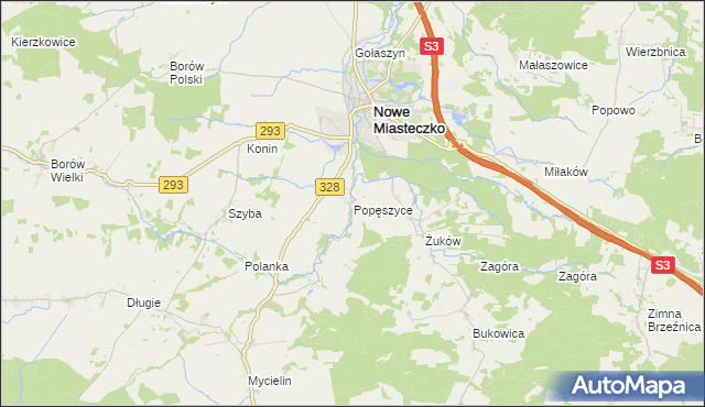 mapa Popęszyce, Popęszyce na mapie Targeo