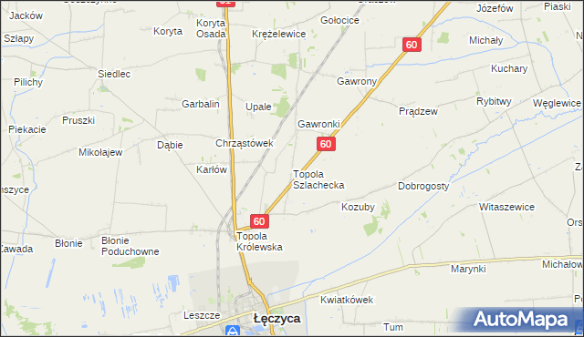 mapa Topola Szlachecka, Topola Szlachecka na mapie Targeo