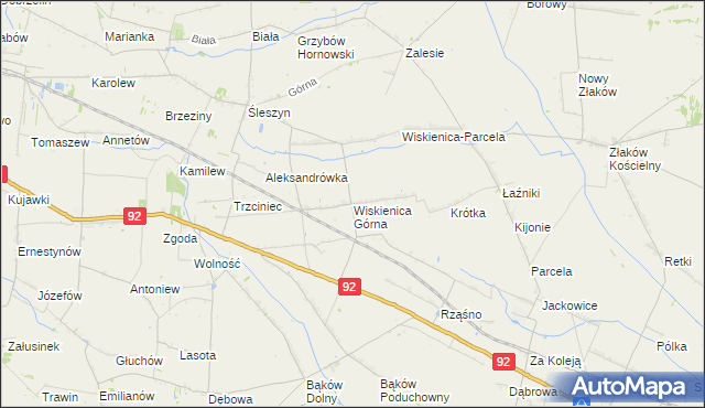mapa Wiskienica Górna, Wiskienica Górna na mapie Targeo