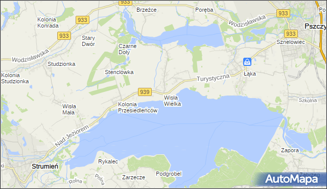 mapa Wisła Wielka, Wisła Wielka na mapie Targeo