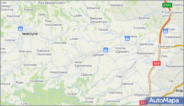 mapa Zgłobień, Zgłobień na mapie Targeo