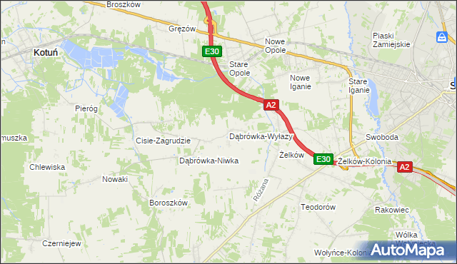 mapa Dąbrówka-Wyłazy, Dąbrówka-Wyłazy na mapie Targeo