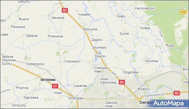 mapa Dzierlin, Dzierlin na mapie Targeo