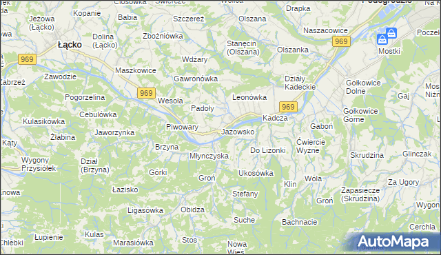 mapa Jazowsko, Jazowsko na mapie Targeo