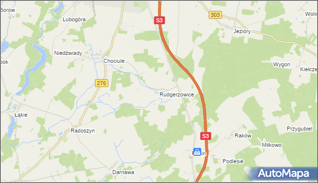 mapa Rudgerzowice, Rudgerzowice na mapie Targeo