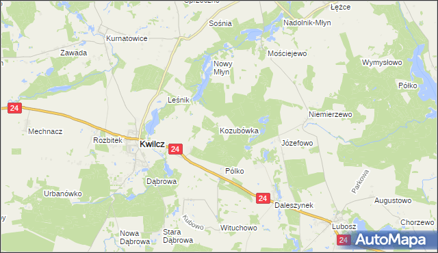 mapa Kozubówka, Kozubówka na mapie Targeo