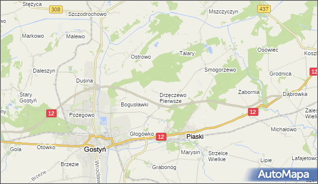 mapa Drzęczewo Pierwsze, Drzęczewo Pierwsze na mapie Targeo