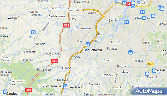 mapa Boguchwała powiat rzeszowski, Boguchwała powiat rzeszowski na mapie Targeo