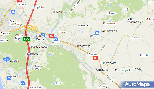 mapa Brzozówka gmina Obrowo, Brzozówka gmina Obrowo na mapie Targeo