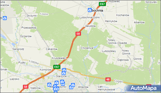 mapa Chrzemce, Chrzemce na mapie Targeo