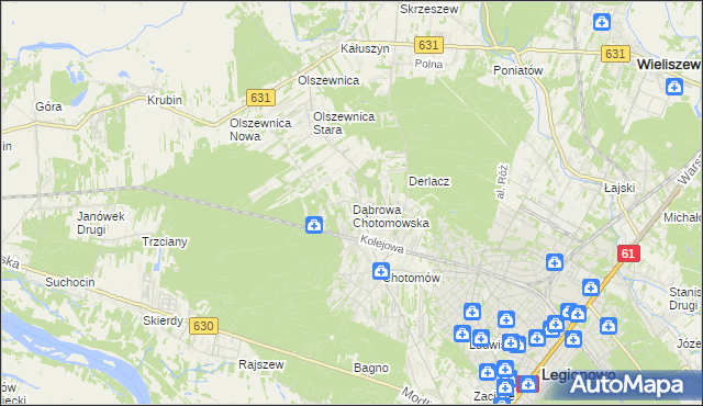 mapa Dąbrowa Chotomowska, Dąbrowa Chotomowska na mapie Targeo