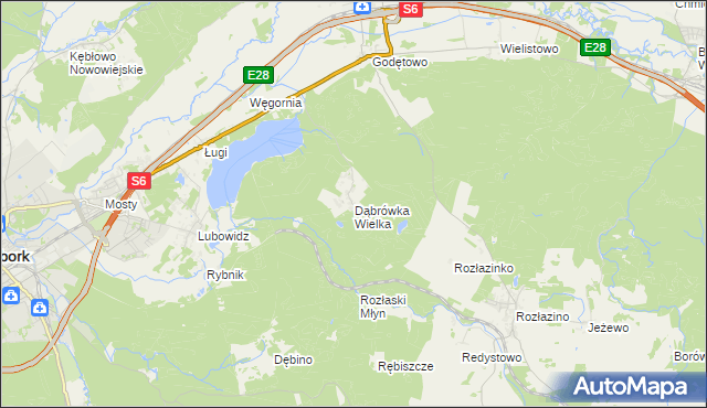 mapa Dąbrówka Wielka gmina Łęczyce, Dąbrówka Wielka gmina Łęczyce na mapie Targeo