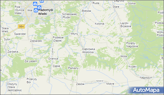 mapa Dąbrówka Wisłocka, Dąbrówka Wisłocka na mapie Targeo