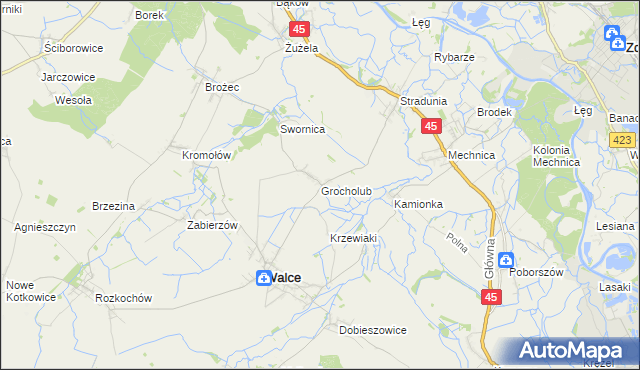 mapa Grocholub, Grocholub na mapie Targeo