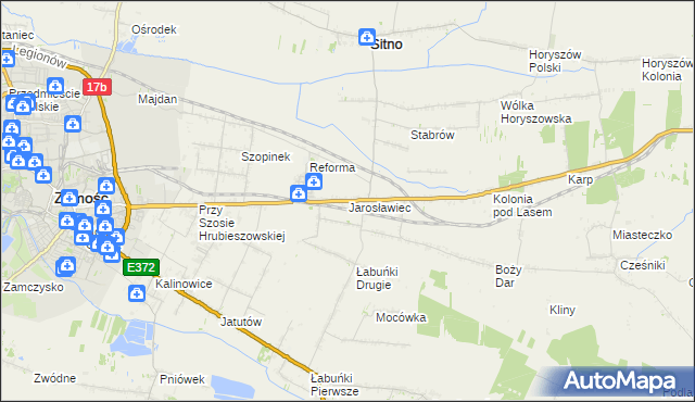 mapa Jarosławiec gmina Sitno, Jarosławiec gmina Sitno na mapie Targeo