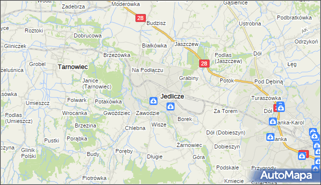 mapa Jedlicze, Jedlicze na mapie Targeo