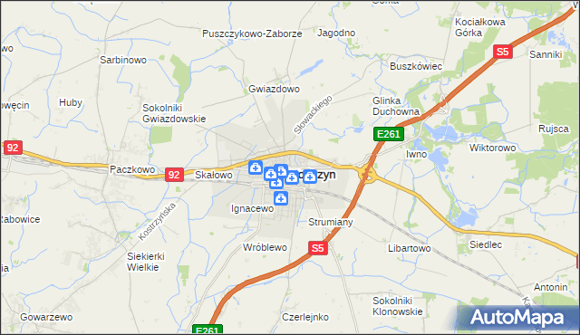 mapa Kostrzyn powiat poznański, Kostrzyn powiat poznański na mapie Targeo