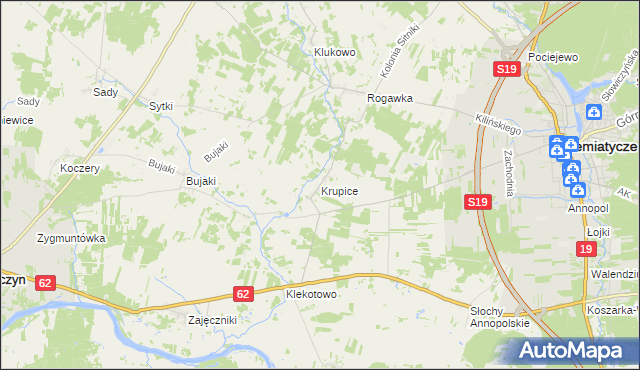 mapa Krupice gmina Siemiatycze, Krupice gmina Siemiatycze na mapie Targeo