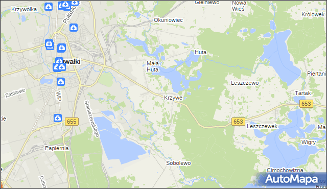 mapa Krzywe gmina Suwałki, Krzywe gmina Suwałki na mapie Targeo